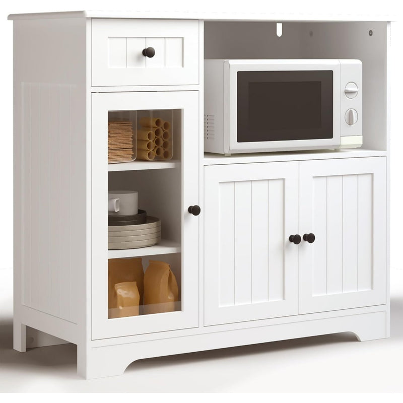 Armadio Blishom Credenza Armadio Sideboard Cucina con ripiano per microonde,mobilet