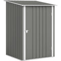 Armadio Outsunny Casetta da Giardino 0.92m2, Grigio Acciaio Zincato, Capanno Port