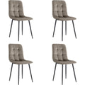 Sedia rivestito in velluto tortora 44x54x87 cm