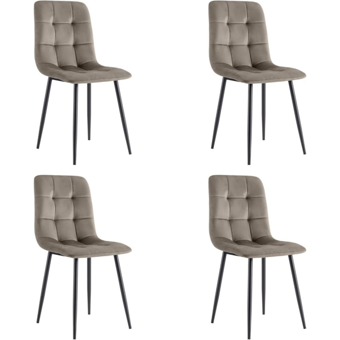 Sedia rivestito in velluto tortora 44x54x87 cm
