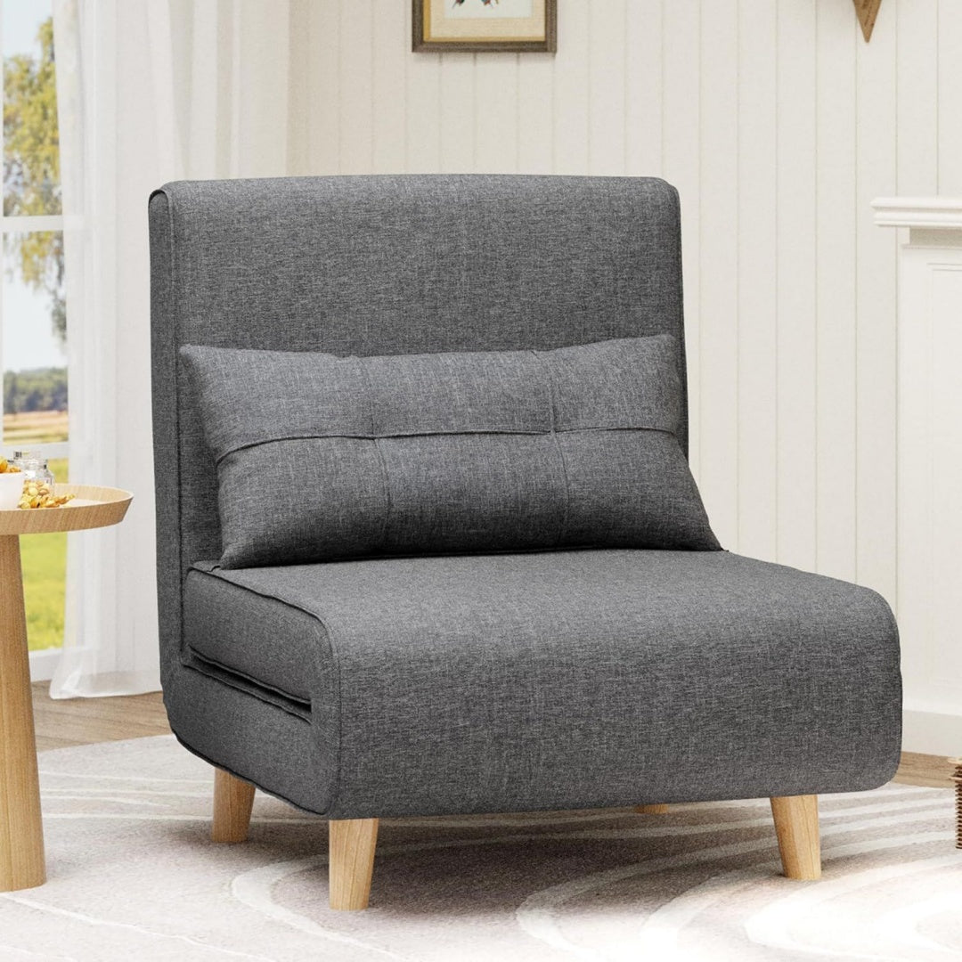 Divano letto Bealife Poltrona Letto Singolo 3 in 1, Schienale Reclinabile 5 Livelli, Cus