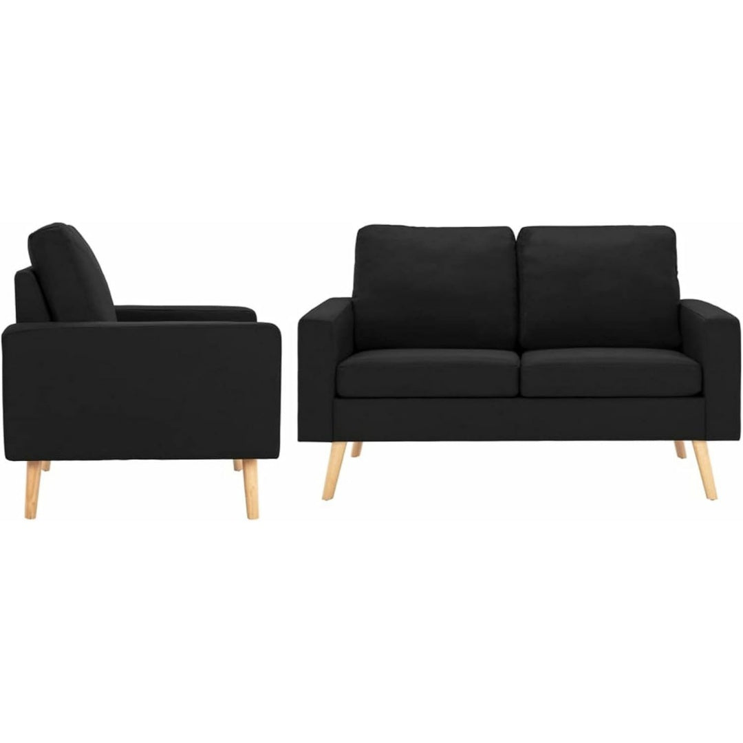 Set divani in legno massello nero