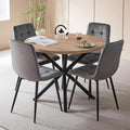 Tavolo Set Sala da Pranzo, Tavolo da Pranzo Rotondo 100cm con 4 Sedia da Pranzo Im