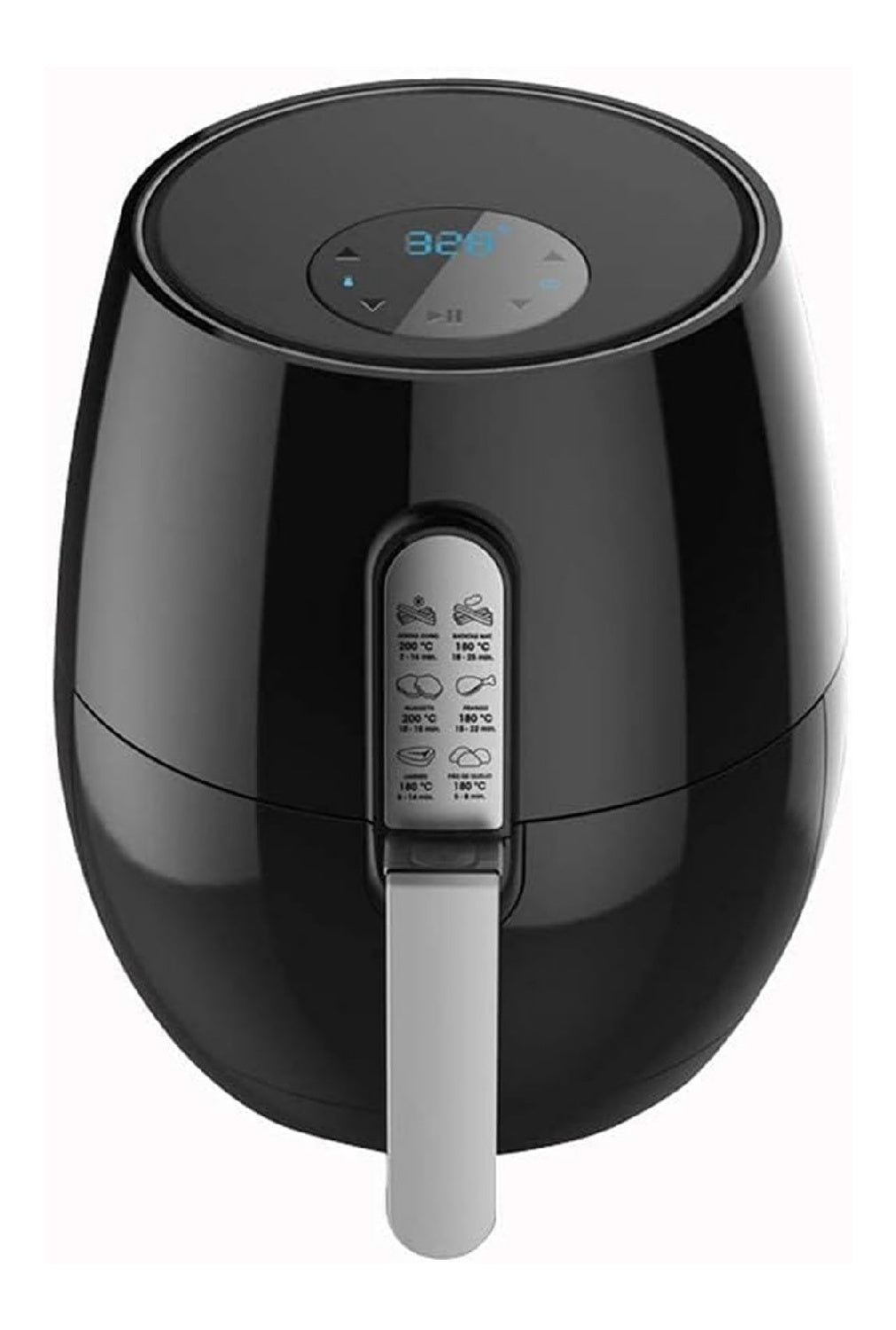 Friggitrice ad aria con comandi touch funzionamento automatico nero componenti lavabili