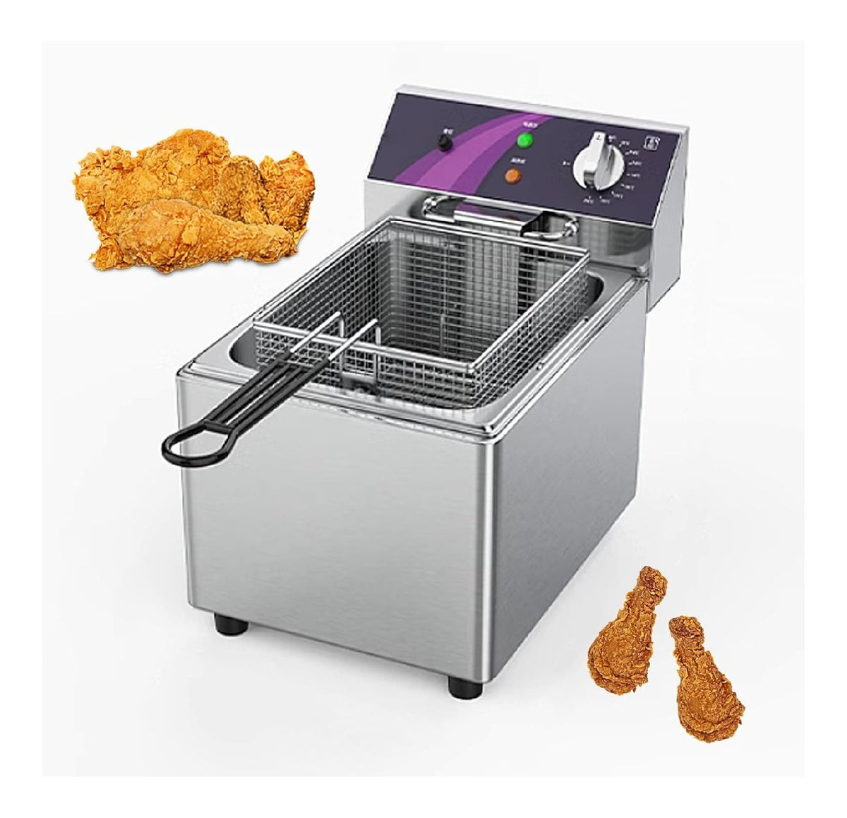 Con timer friggitrice da cucina funzionamento automatico nero