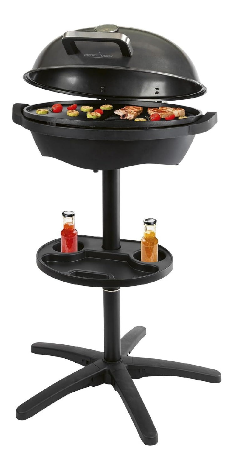 ProfiCook Barbecue elettrico per interni con comandi touch in acciaio inox argento
