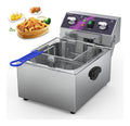 Friggitrice elettrica con timer in acciaio inox oro