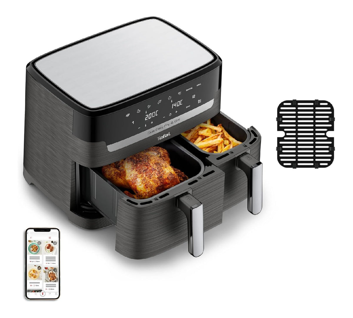 Friggitrice ad aria 8.3 L funzionamento automatico nero
