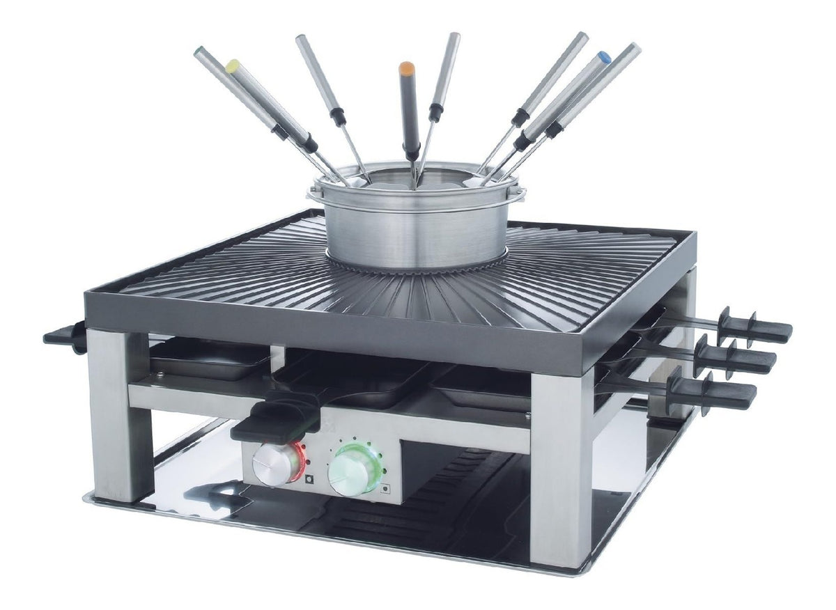 Piastre per Raclette con programmi automatici in acciaio inox nero