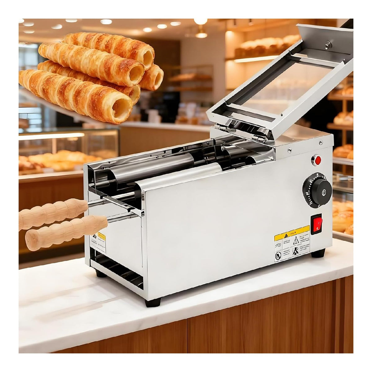 Piastra per waffle funzionamento automatico in acciaio inox argento