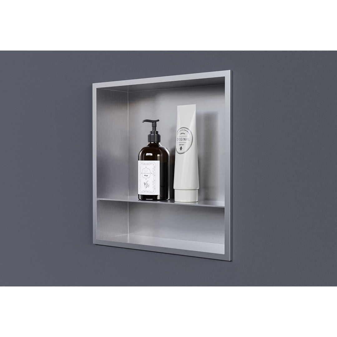 Mensole bagno BERNSTEIN Nicchia da parete in acciaio inox con ripiano portaoggetti NT3030