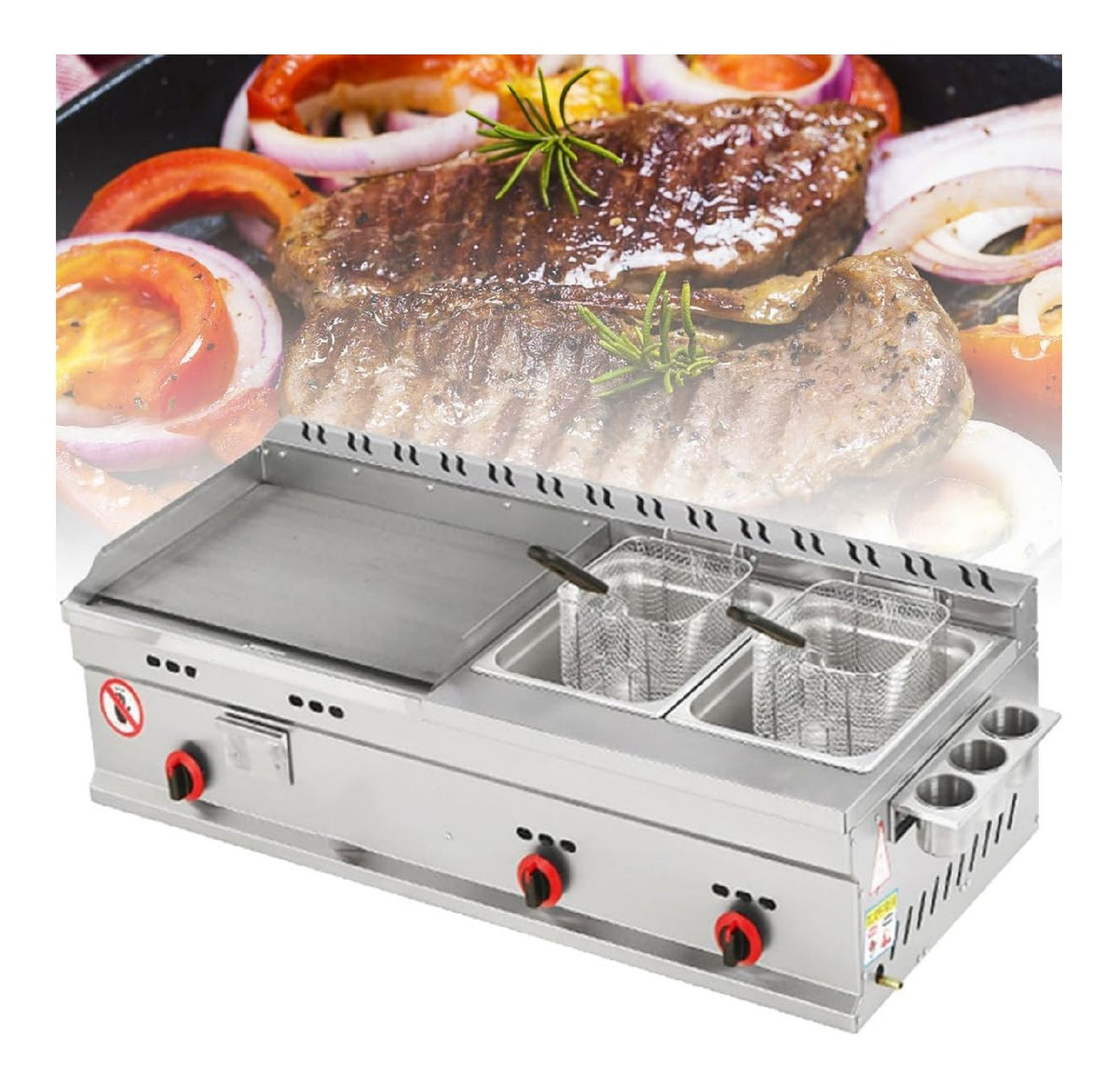 Friggitrice elettrica in acciaio inox argento rivestimento antiaderente