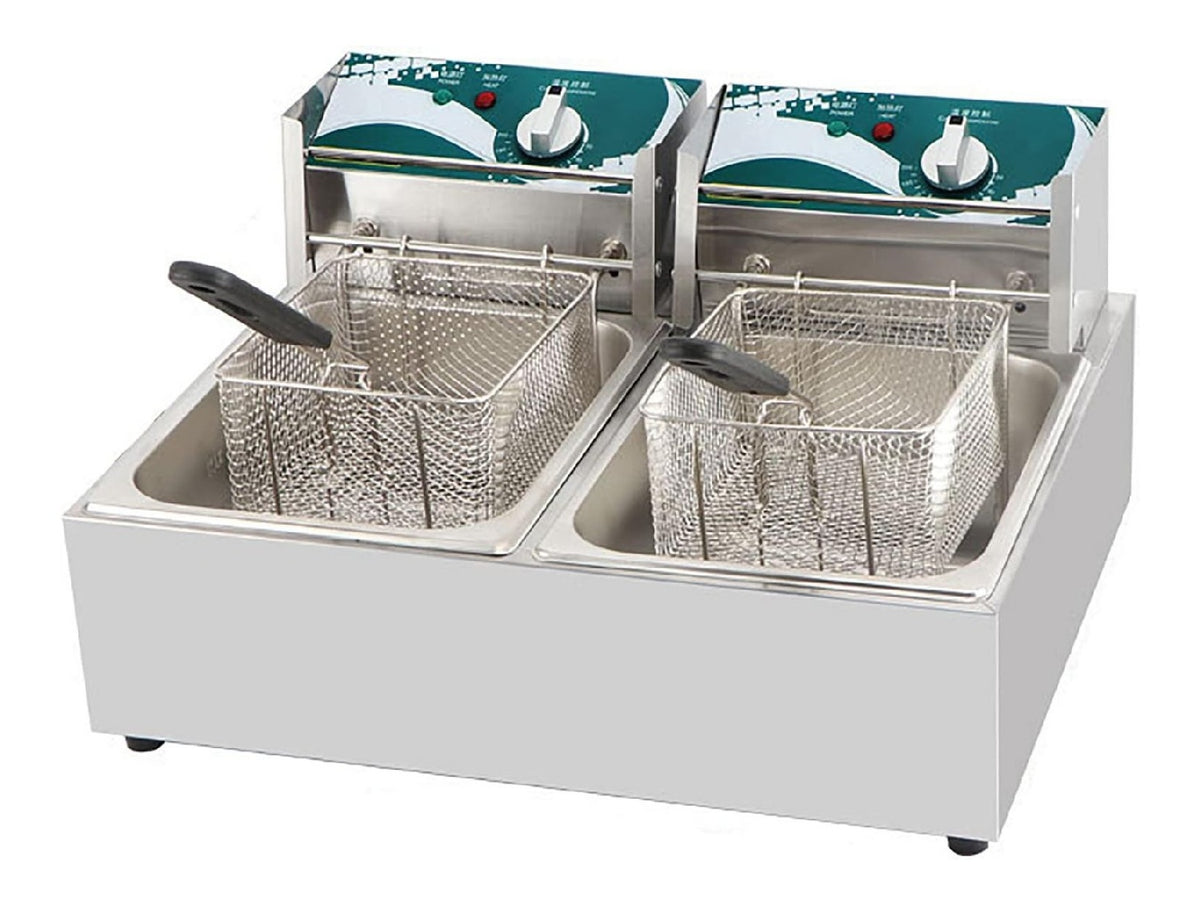 Doppio cestello friggitrice da cucina rame