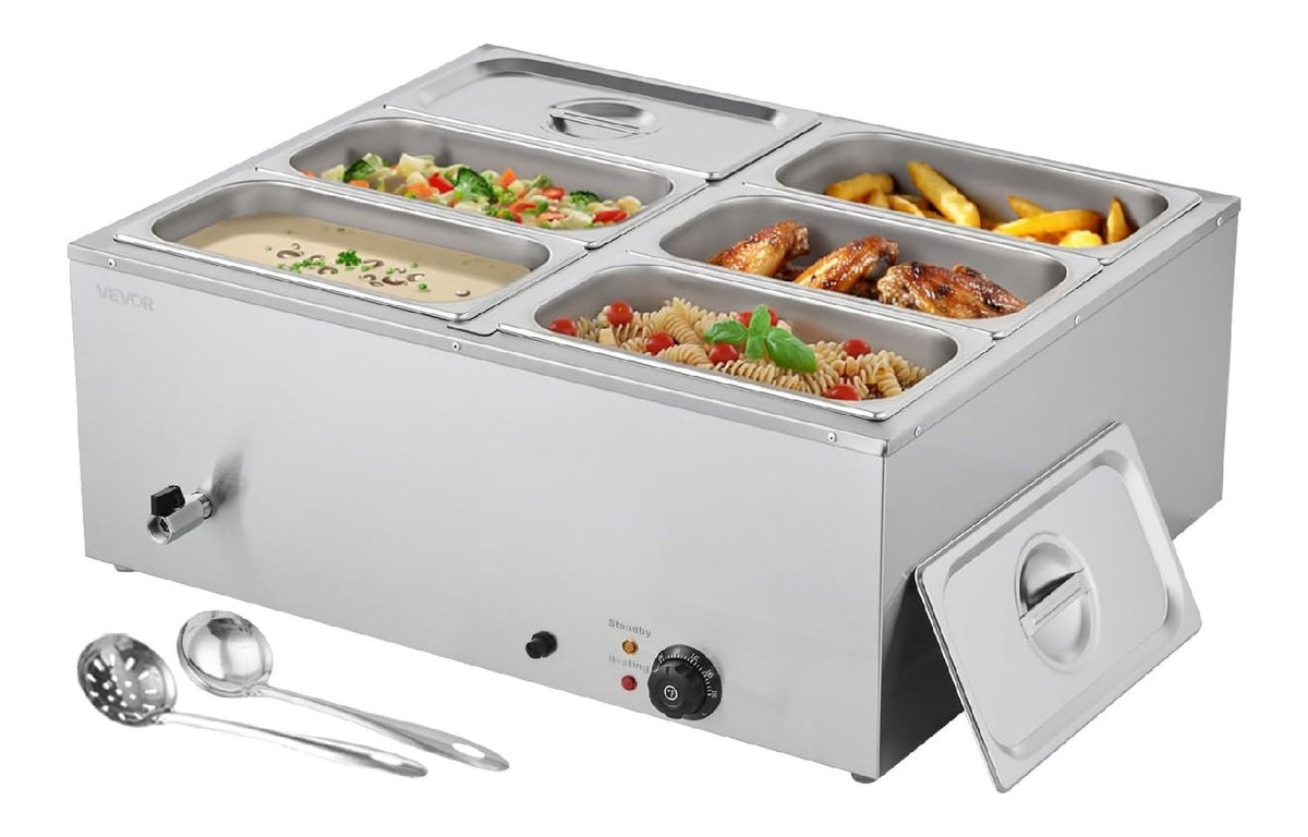 Scaldavivande in acciaio inox funzione vapore argento