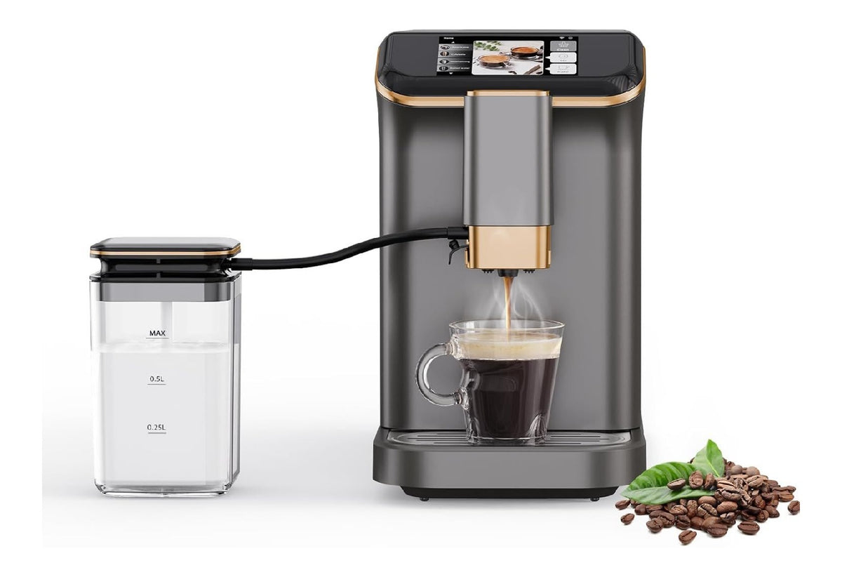 Macchina per caffe espresso con con comandi touch funzionamento automatico nero