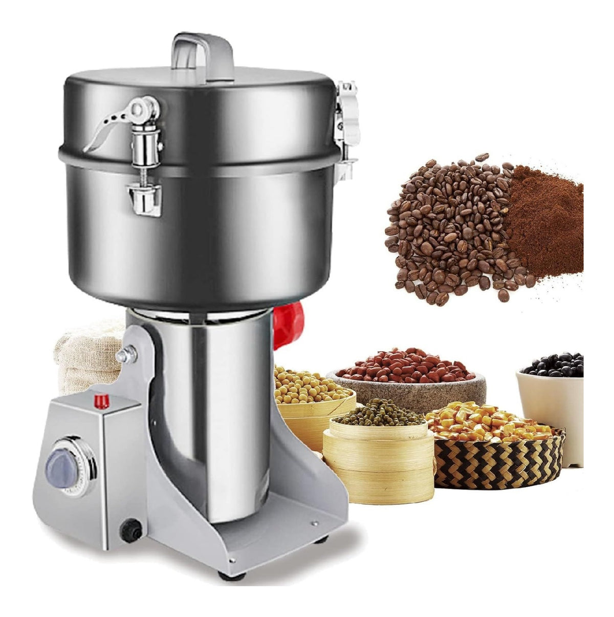 Macinino Elettrico per Cereali, macinazione con timer funzionamento automatico rame
