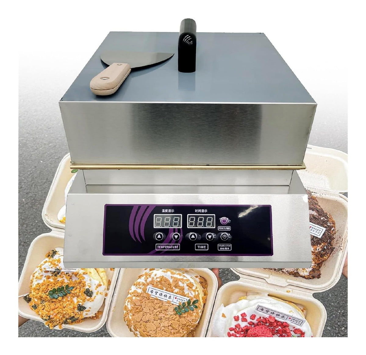 Macchine per Waffle digitale con timer argento