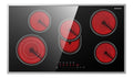 Piano cottura vetroceramica indipendente, piano con timer funzionamento automatico argento