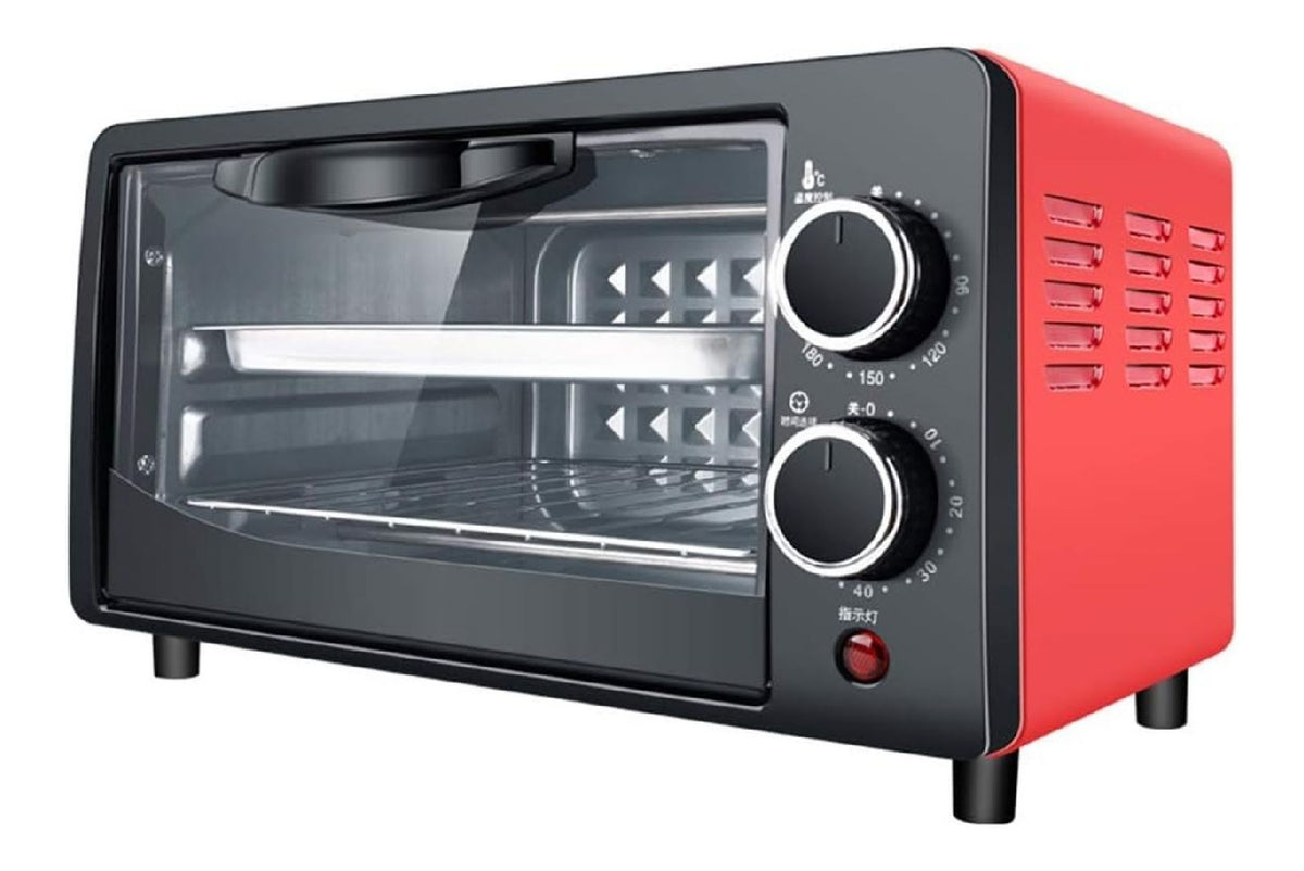 Forno elettrico compatto con timer rosso