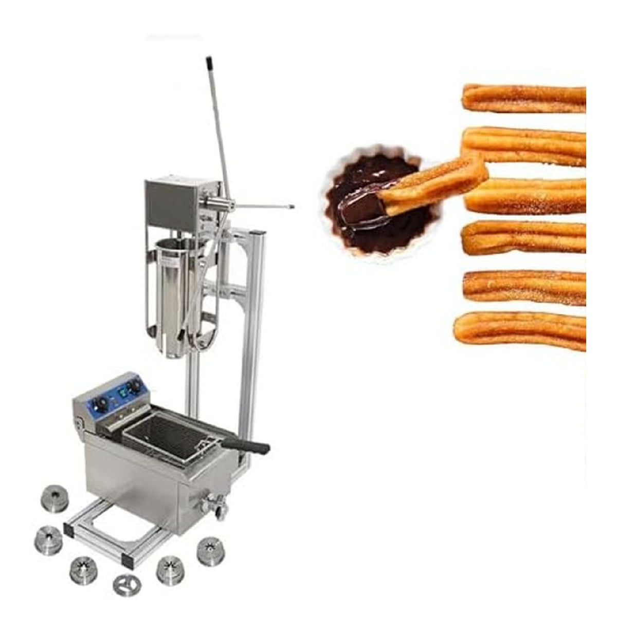 Friggitrice da cucina doppio cestello con timer rame