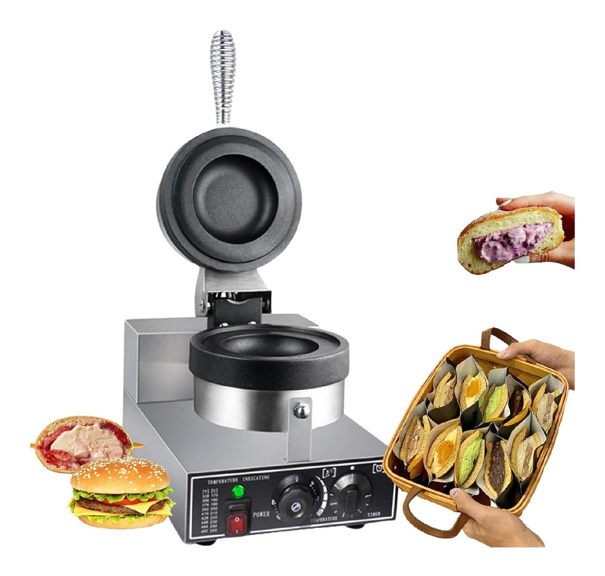 Macchine per Waffle con timer rosso
