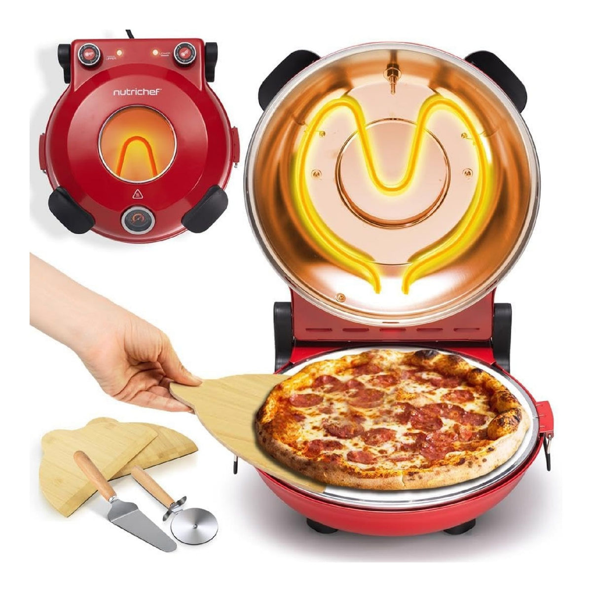 Forno elettrico compatto rosso