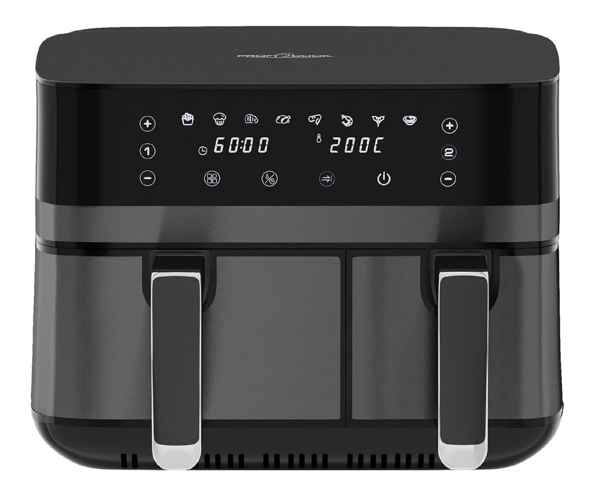 Friggitrice ad aria con programmi automatici funzionamento automatico nero rivestimento antiaderente
