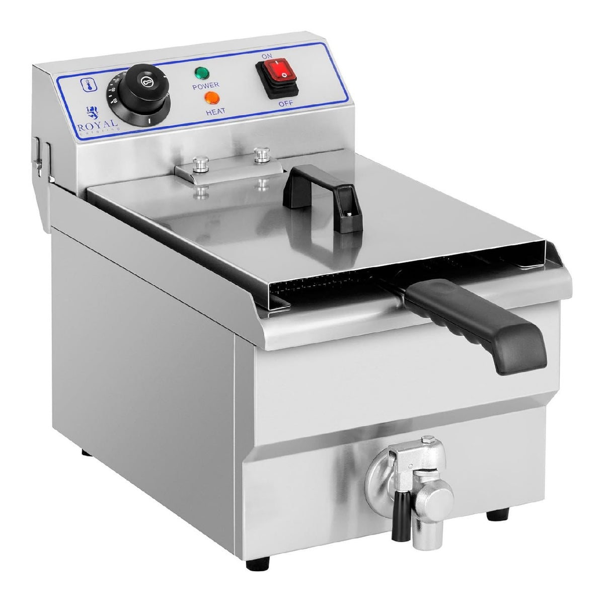 Friggitrice elettrica con timer funzionamento automatico argento