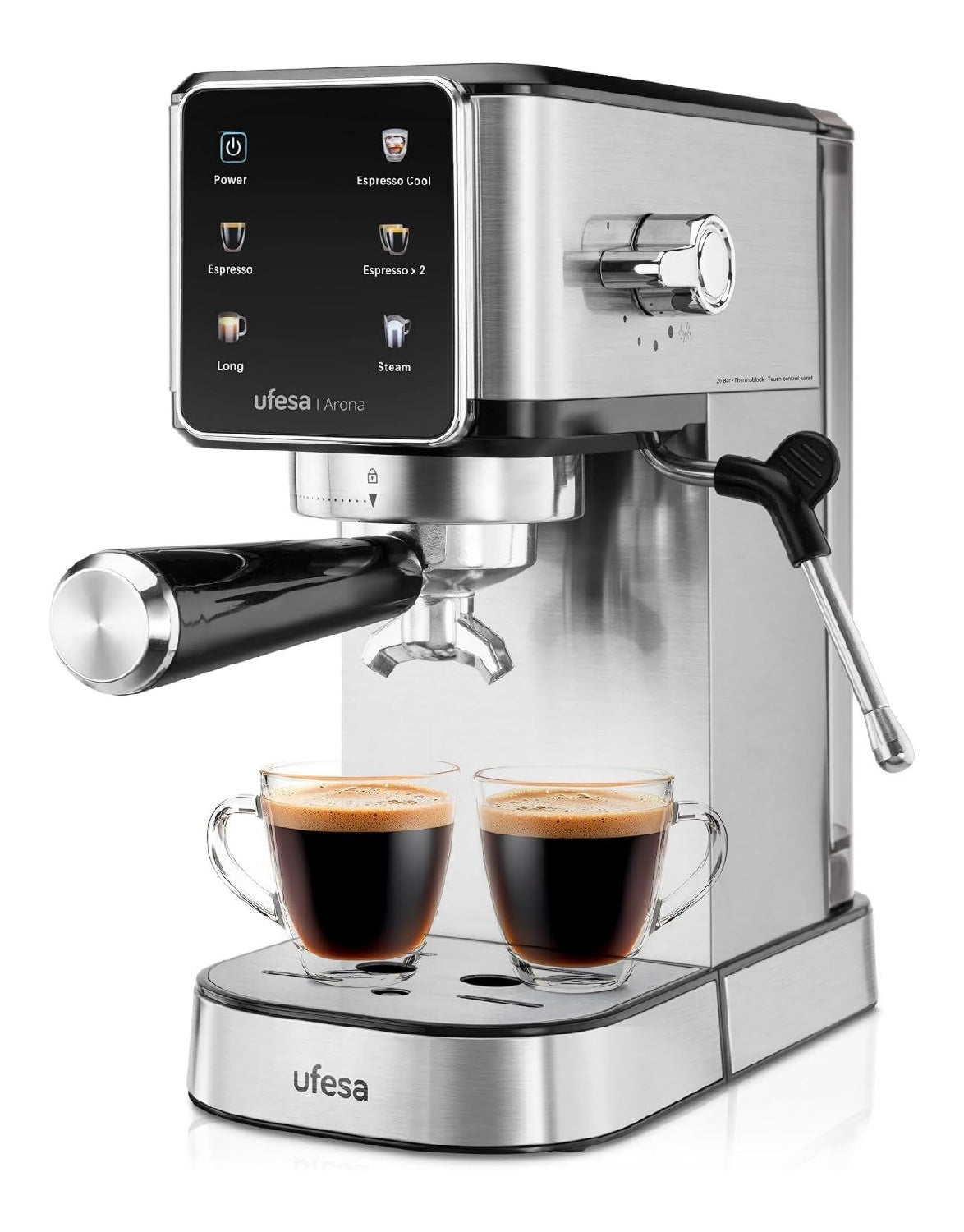 Macchina da caffe con comandi touch funzione vapore rosso