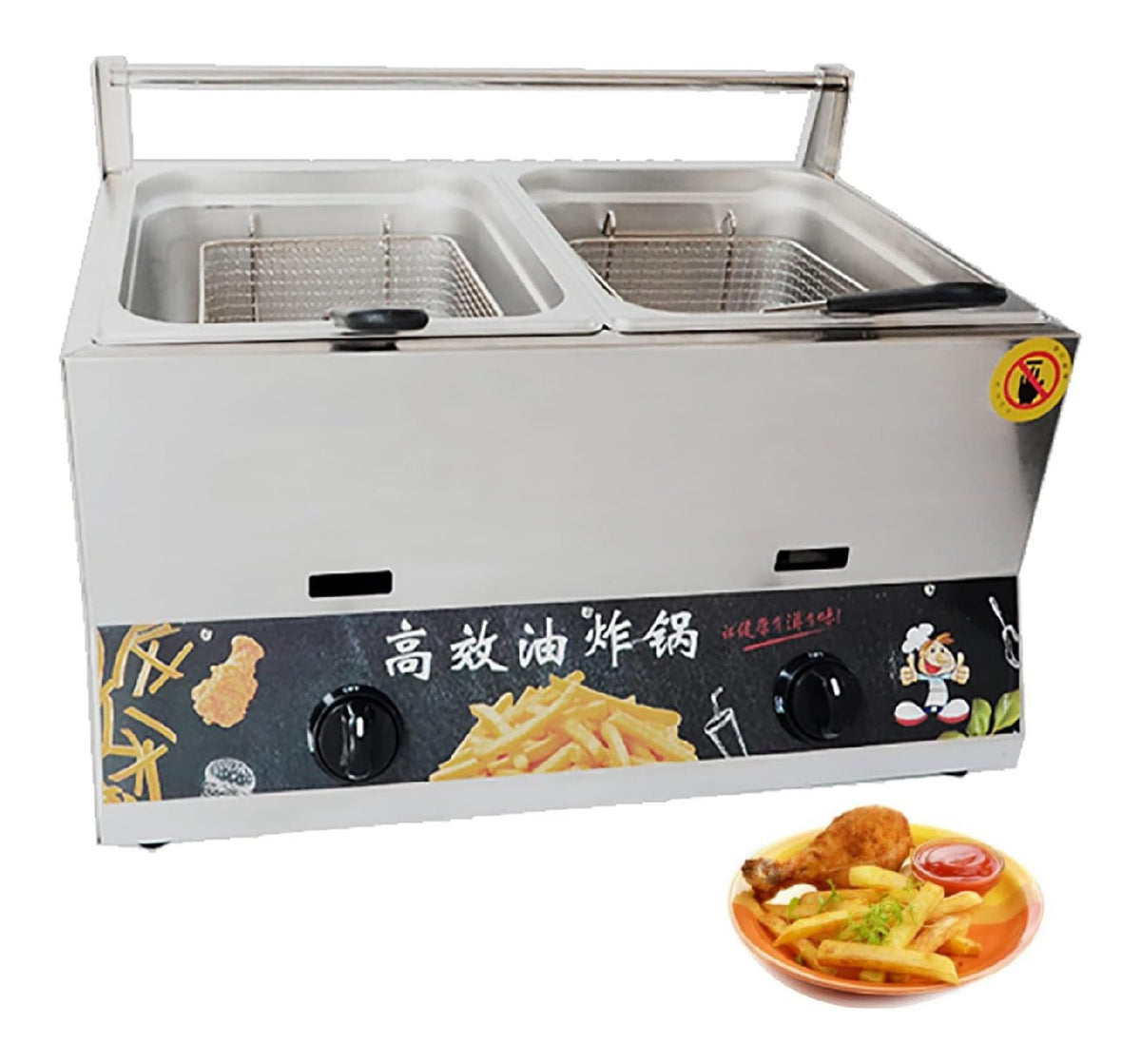 Sistema per frittura Friggitrice Commerciale cestello manopola della